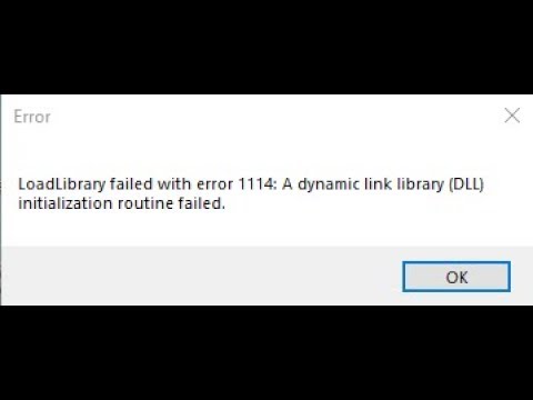 Initialized library failed. Error code 1114. Ошибка 1114 как исправить. LOADLIBRARY failed with Error 87 параметр задан неверно. Ошибка в ВК 1114.