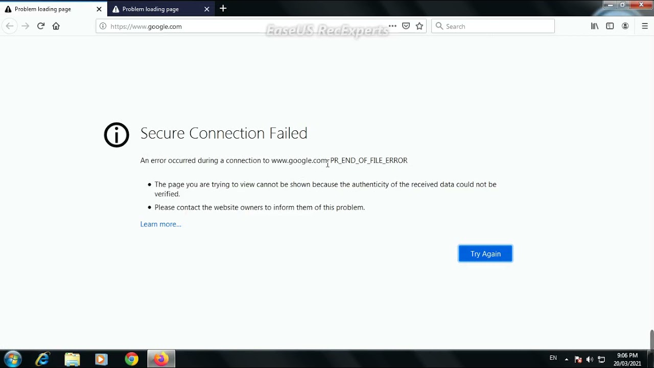 Ошибка pr_connect_reset_error: как исправить в firefox?