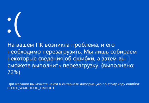 Как исправить ошибку clock_watchdog_timeout