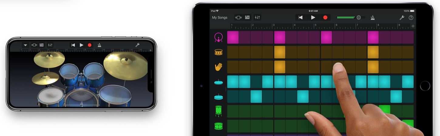 Band ios. GARAGEBAND на андроид. Биты для GARAGEBAND. GARAGEBAND IPAD. Барабаны GARAGEBAND.