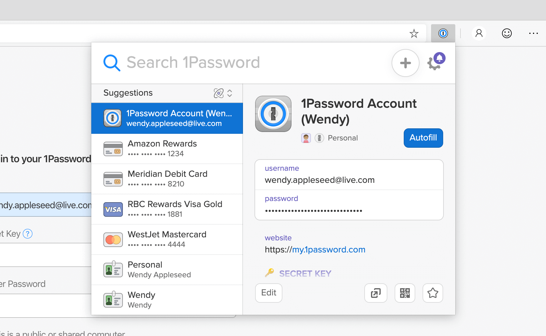 1 password