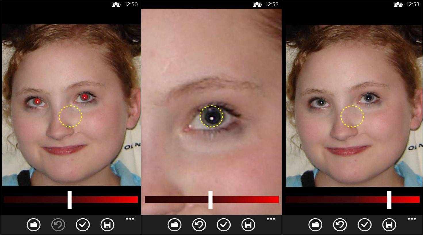 Эффект камеры красные глаза