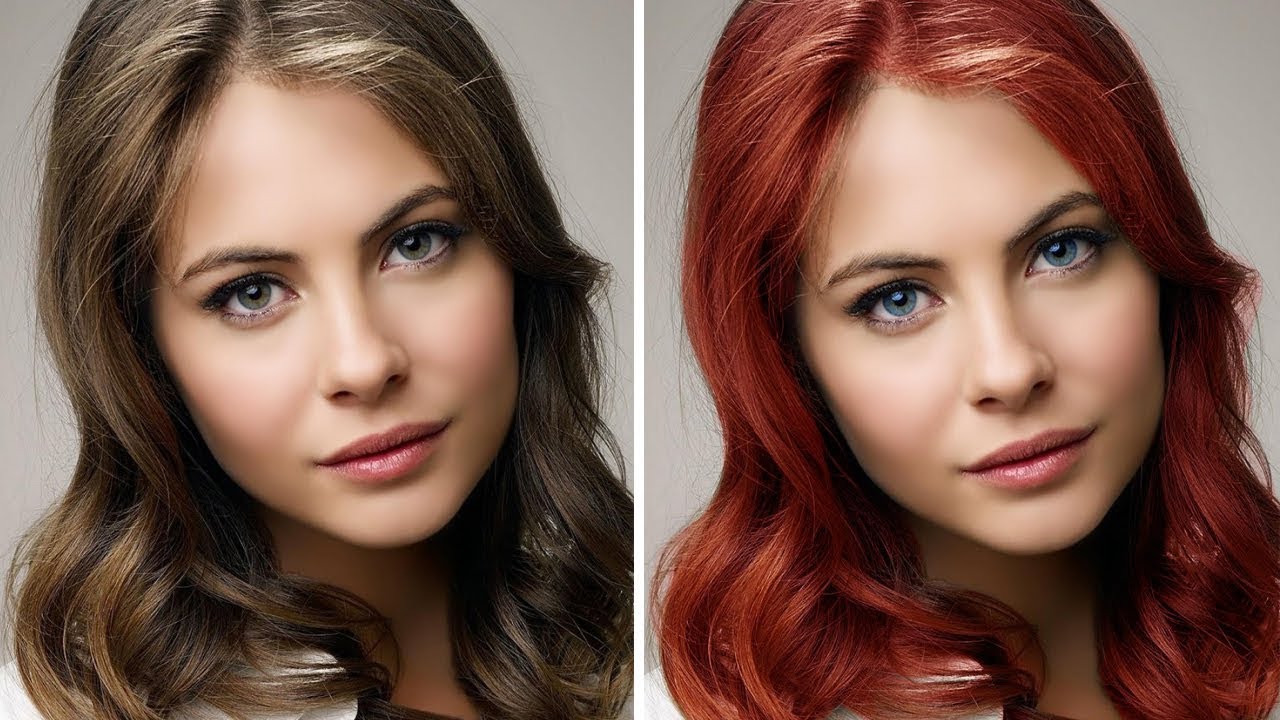 Фотошоп изменить цвет волос на фото