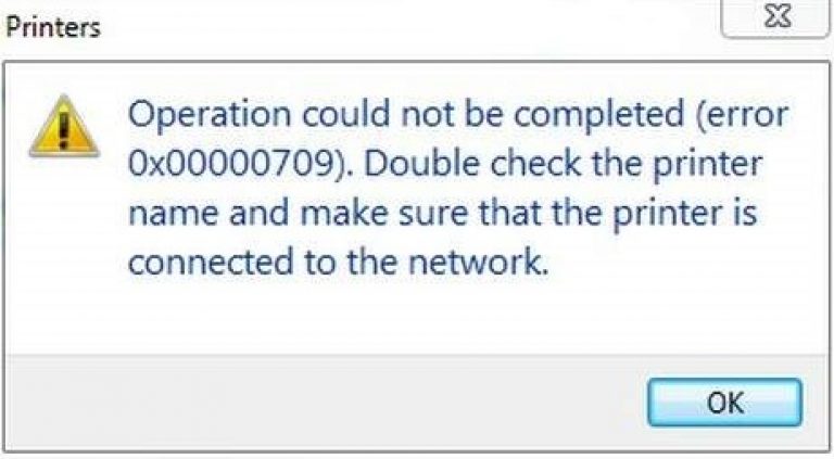 Ошибка 0x00000709 невозможно установить принтер по умолчанию