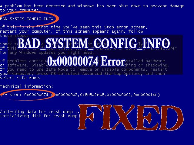 Диагностируем и устраняем ошибку bad system config info
