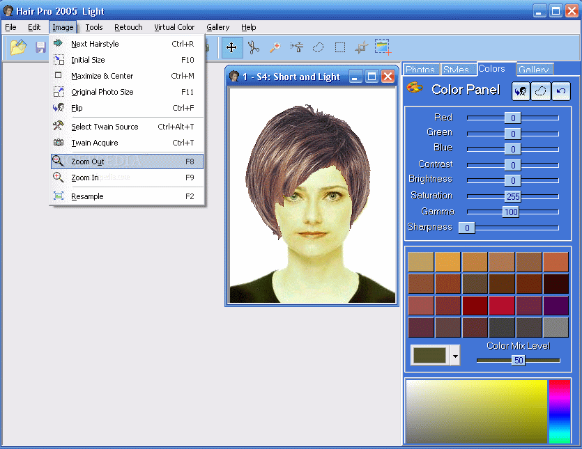 Компьютерная подборка цвета волос по фото