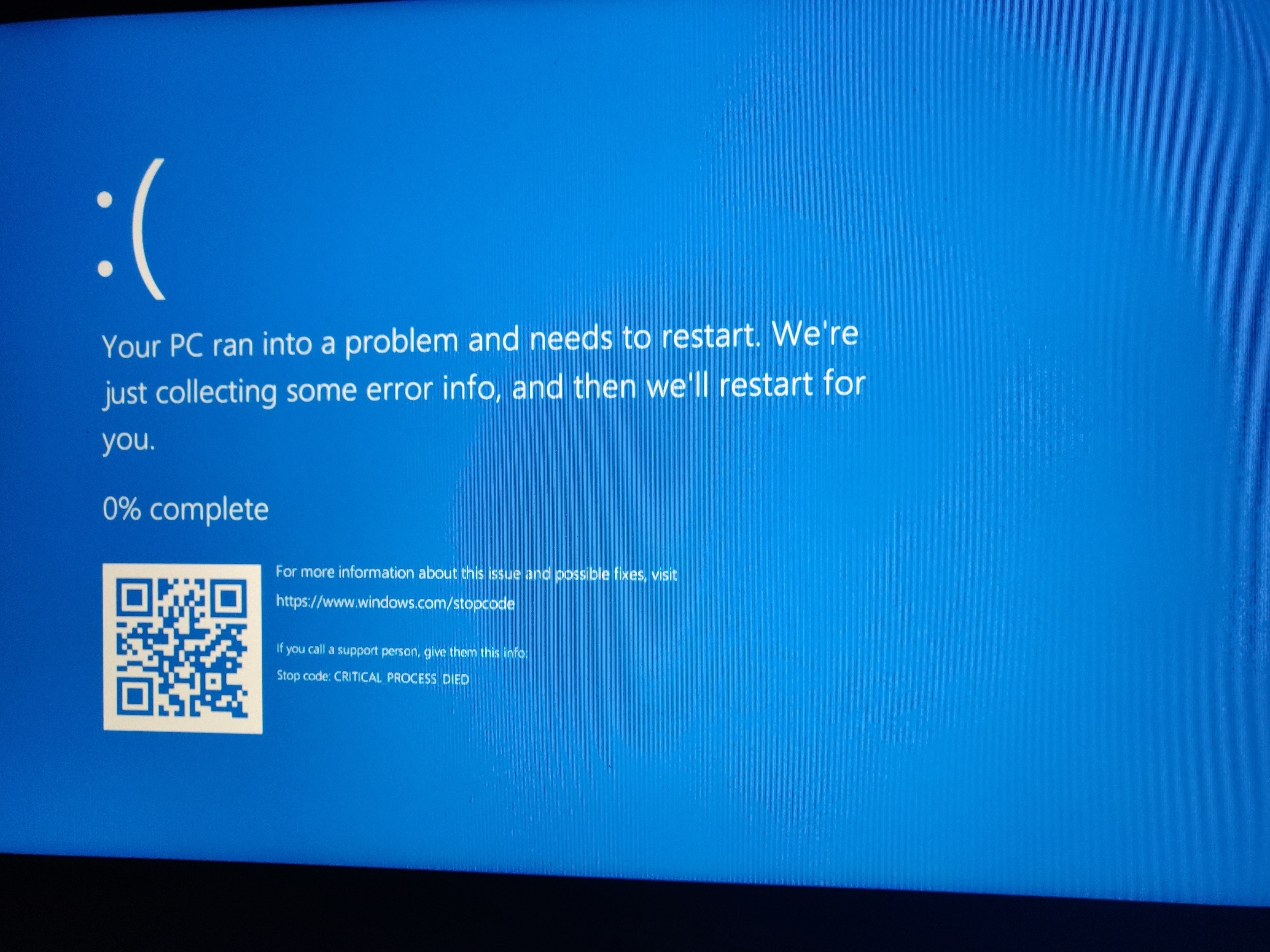 Синий экран windows 10 critical process died