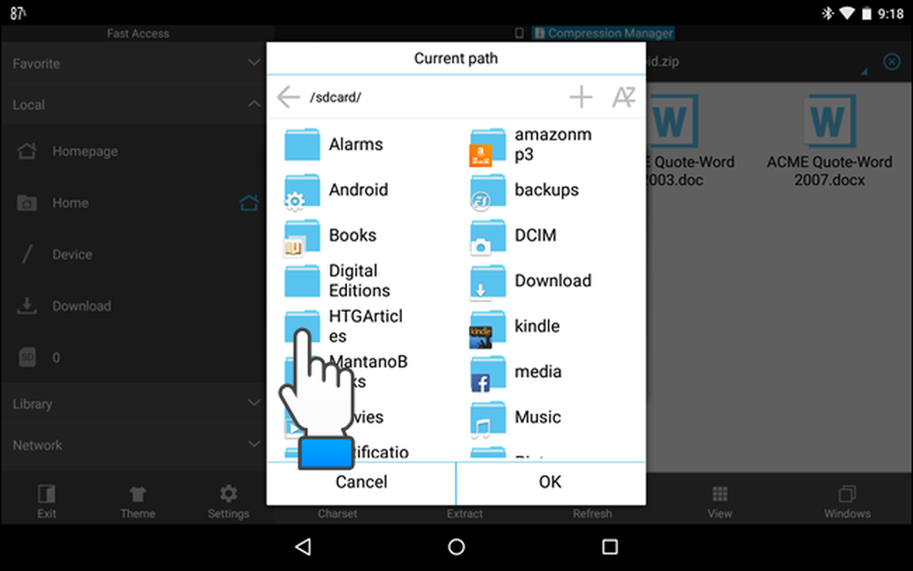Abrir zip android