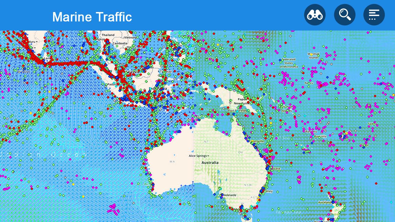 Shipfinder карта местонахождения морских судов в реальном времени