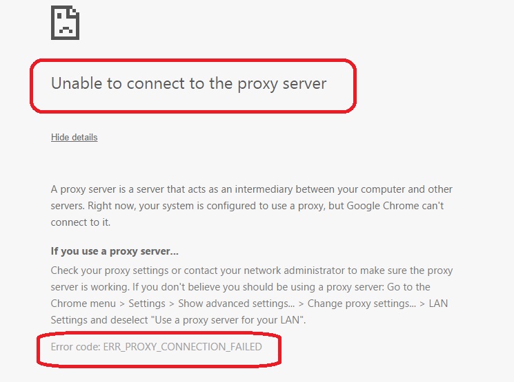 Err_proxy_connection_failed – что за ошибка в браузере, как исправить