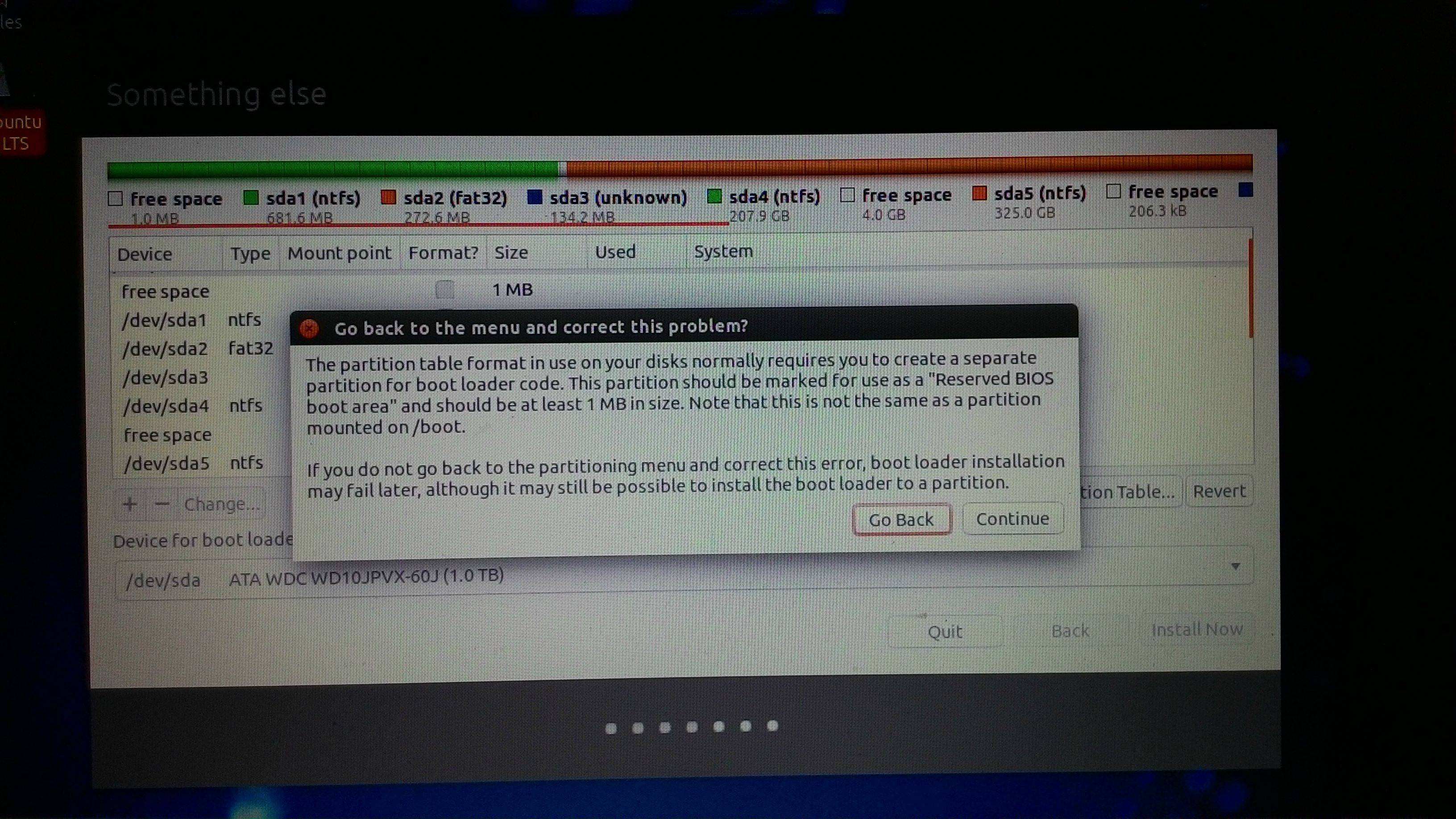 Unsupported partition table. Что такое Boot area Partition 1. Bootloader installation Error Error code 1 Lubuntu.