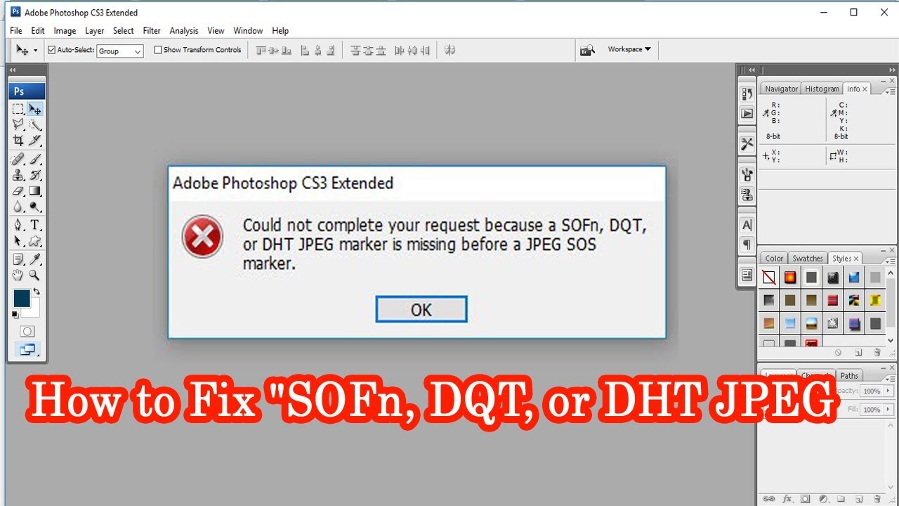 Невозможно выполнить запрос возникли проблемы с интерпретацией jpeg-данных. в фотошоп не перетаскиваются файлы. что делать? решение! photoshop не открывает файлы