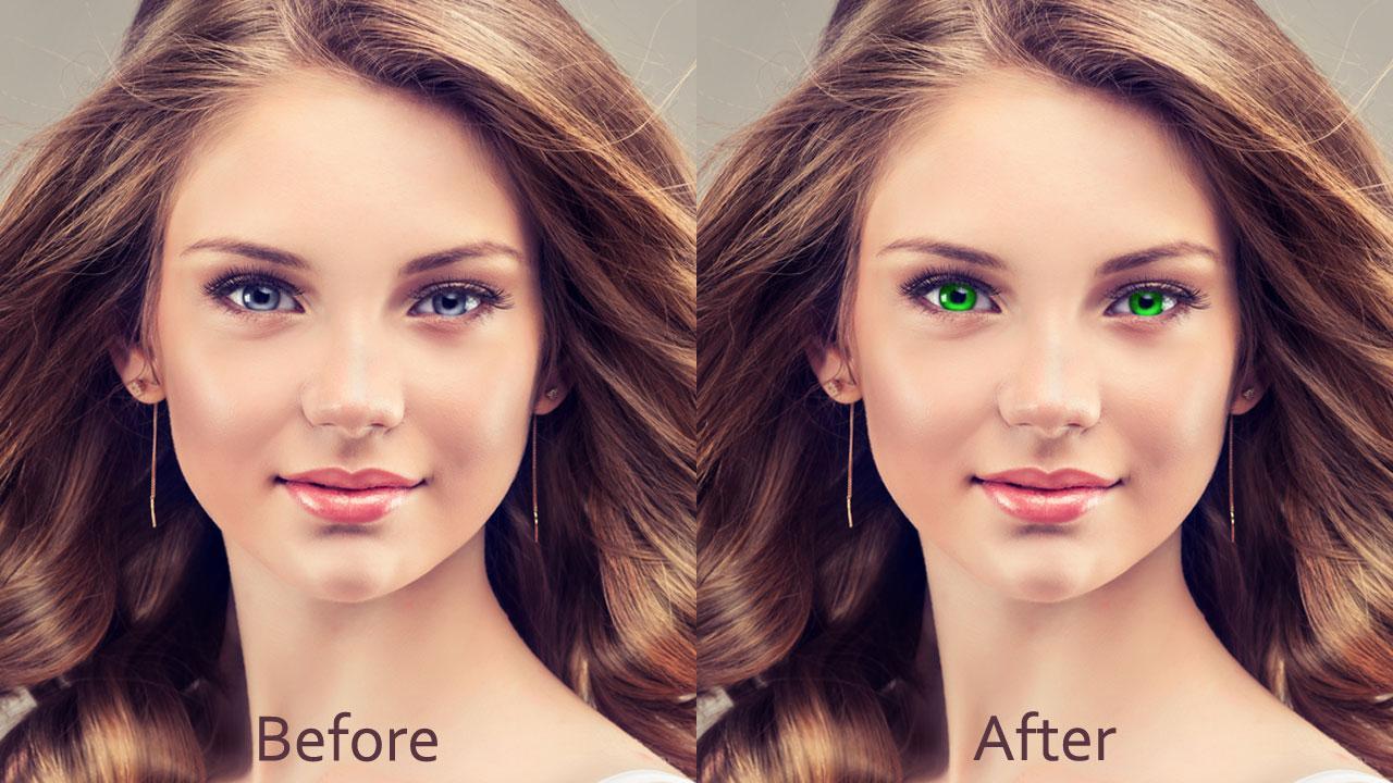 Как поменять цвет глаз на фото на андроид