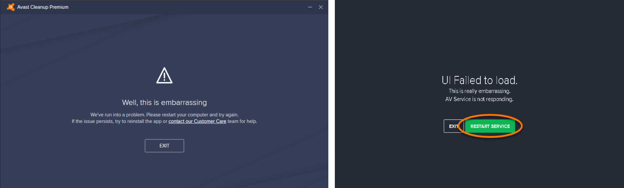 Ui ошибки. Аваст well this is embarrassing. Аваст клеануп премиум не загружается. Avast UI keeps failing to load.