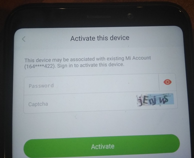 This device associated with mi account